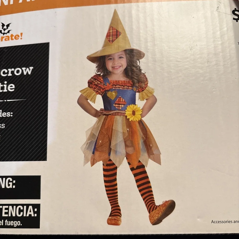 Celebrate Toddler 3T-4T Scarecrow Cutie Complete 2 Piece Halloween‎ Costume